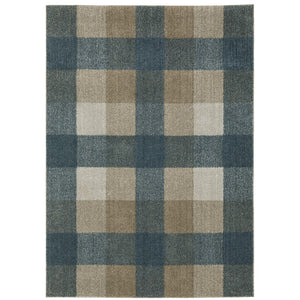 Oriental Weavers Alton 5093X Farmhouse/Casual Plaid Polyester Indoor Area Rug Teal/ Grey 9'10" x 12'10" A5093X300390ST