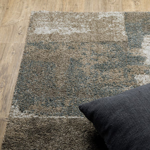 Oriental Weavers Alton 532B9 Contemporary/Geometric Global Polyester Indoor Area Rug Teal/ Grey 9'10" x 12'10" A532B9300390ST