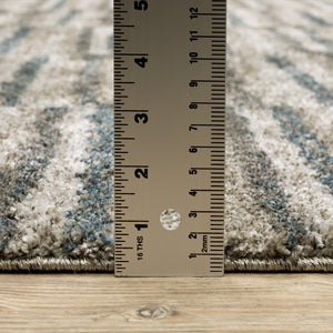 Oriental Weavers Alton 5502D Industrial/Modern & Contemporary Striped Polyester Indoor Area Rug Teal/ Grey 6'7" x 9'6" A5502D200290ST