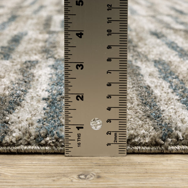 Oriental Weavers Alton 5502D Industrial/Modern & Contemporary Striped Polyester Indoor Area Rug Teal/ Grey 6'7" x 9'6" A5502D200290ST