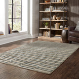 Oriental Weavers Alton 5502D Industrial/Modern & Contemporary Striped Polyester Indoor Area Rug Teal/ Grey 6'7" x 9'6" A5502D200290ST