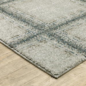 Oriental Weavers Alton 092E9 Transitional/Casual Geometric Polyester Indoor Area Rug Grey/ Teal 9'10" x 12'10" A092E9300390ST