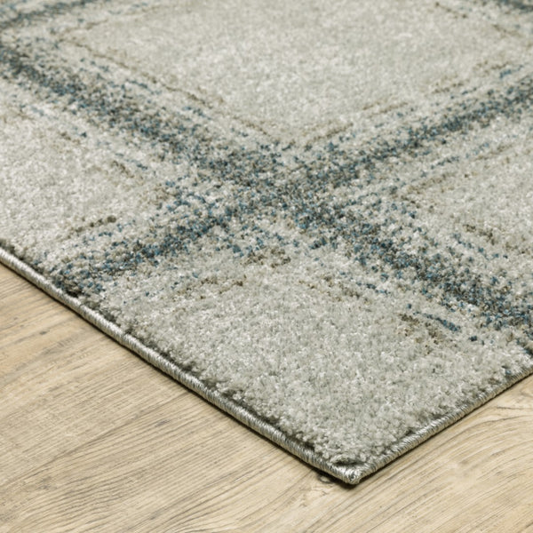 Oriental Weavers Alton 092E9 Transitional/Casual Geometric Polyester Indoor Area Rug Grey/ Teal 9'10" x 12'10" A092E9300390ST