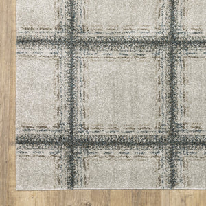 Oriental Weavers Alton 092E9 Transitional/Casual Geometric Polyester Indoor Area Rug Grey/ Teal 9'10" x 12'10" A092E9300390ST