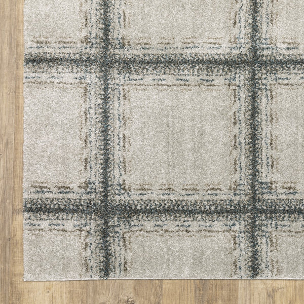 Oriental Weavers Alton 092E9 Transitional/Casual Geometric Polyester Indoor Area Rug Grey/ Teal 9'10" x 12'10" A092E9300390ST
