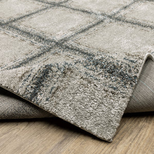 Oriental Weavers Alton 092E9 Transitional/Casual Geometric Polyester Indoor Area Rug Grey/ Teal 9'10" x 12'10" A092E9300390ST