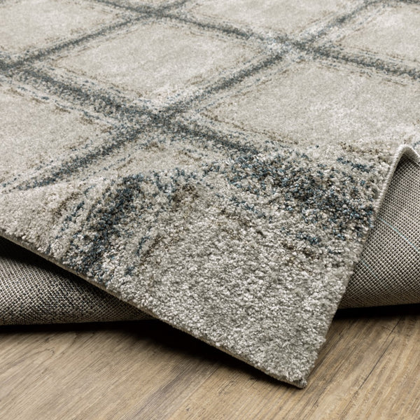 Oriental Weavers Alton 092E9 Transitional/Casual Geometric Polyester Indoor Area Rug Grey/ Teal 9'10" x 12'10" A092E9300390ST