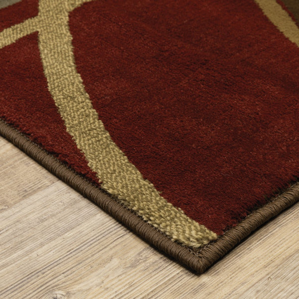 Oriental Weavers Amelia 662K6 Contemporary/ Abstract Polypropylene Indoor Area Rug Brown/ Red 9'10" x 12'9" A662K6300390ST