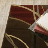 Oriental Weavers Amelia 662K6 Contemporary/ Abstract Polypropylene Indoor Area Rug Brown/ Red 9'10" x 12'9" A662K6300390ST