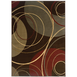 Oriental Weavers Amelia 662K6 Contemporary/ Abstract Polypropylene Indoor Area Rug Brown/ Red 9'10" x 12'9" A662K6300390ST