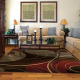 Oriental Weavers Amelia 662K6 Contemporary/ Abstract Polypropylene Indoor Area Rug Brown/ Red 9'10" x 12'9" A662K6300390ST