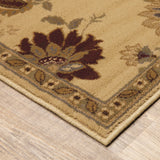 Oriental Weavers Amelia 008W6 Traditional/Vintage Floral Polypropylene Indoor Area Rug Ivory/ Green 9'10" x 12'9" A008W6300390ST