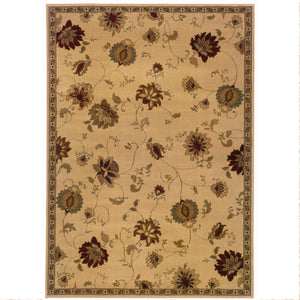 Oriental Weavers Amelia 008W6 Traditional/Vintage Floral Polypropylene Indoor Area Rug Ivory/ Green 9'10" x 12'9" A008W6300390ST