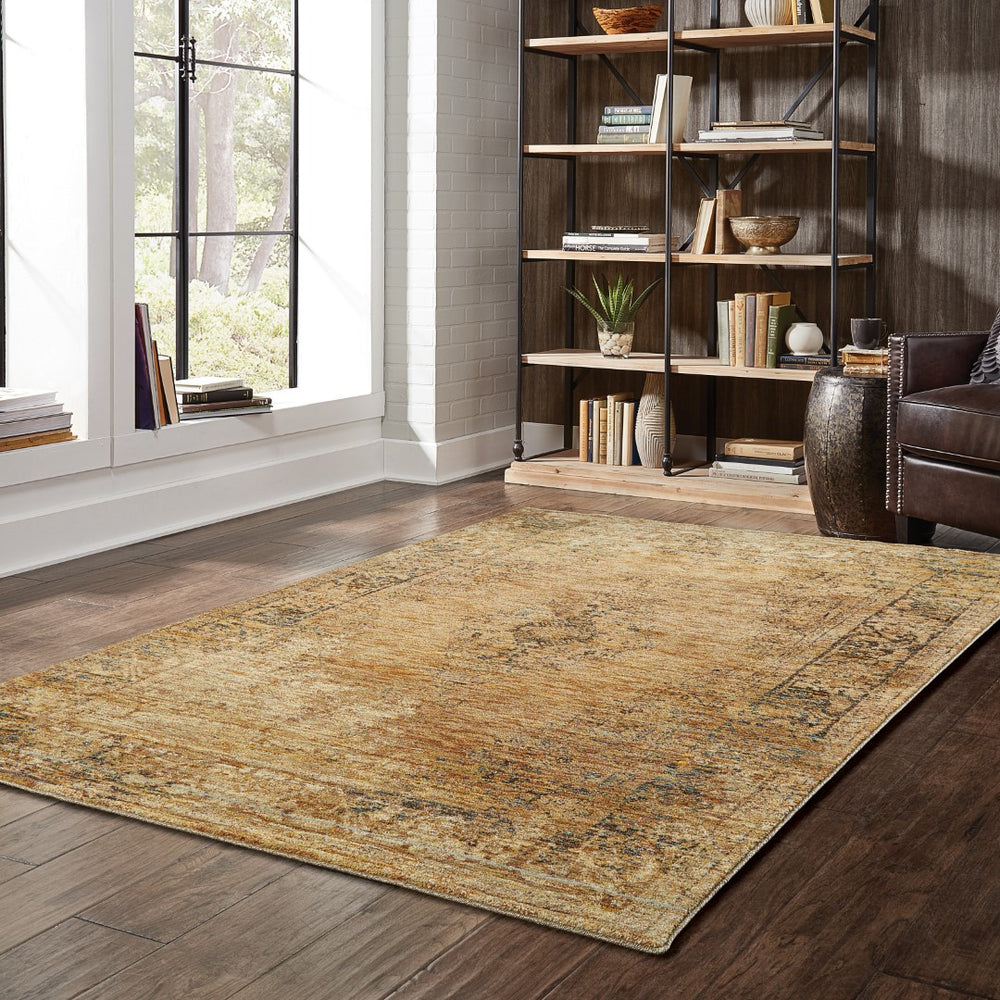 Oriental Weavers Andorra 6845D Traditional/Vintage Oriental Nylon, Polypropylene Indoor Area Rug Gold/ Brown 10' x 13'2" A6845D305400ST
