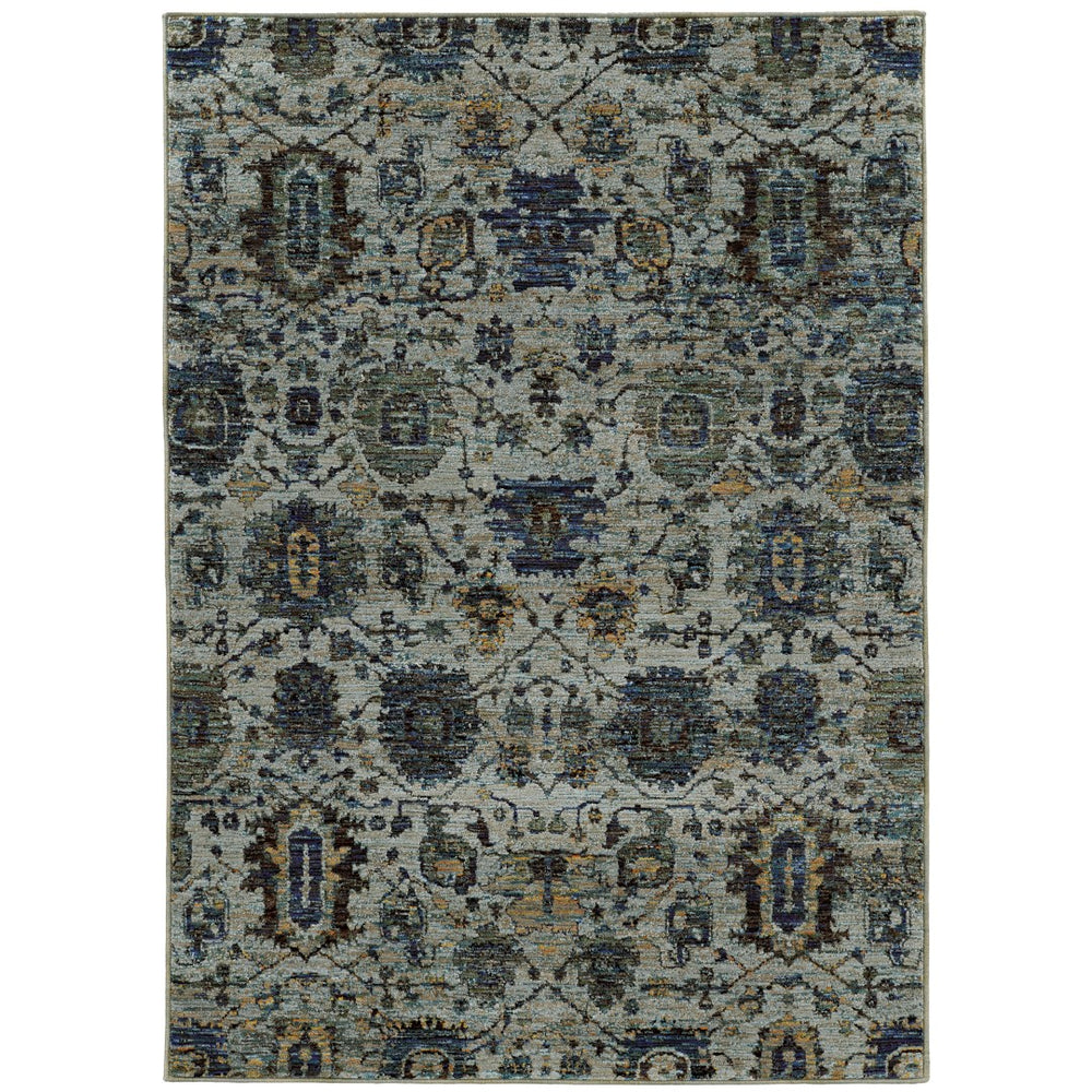 Oriental Weavers Andorra 7120A Traditional/Vintage Oriental Nylon, Polypropylene Indoor Area Rug Blue/ Navy 10' x 13'2" A7120A305400ST