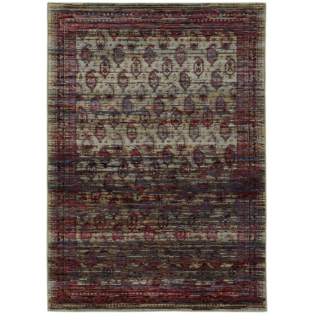 Oriental Weavers Andorra 7122D Traditional/Vintage Oriental Nylon, Polypropylene Indoor Area Rug Multi/ Red 10' x 13'2" A7122D305400ST