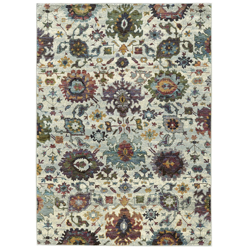 Oriental Weavers Andorra 7129A Traditional/Vintage Oriental Nylon, Polypropylene Indoor Area Rug Stone/ Multi 8'6" x 11'7" A7129A260370ST