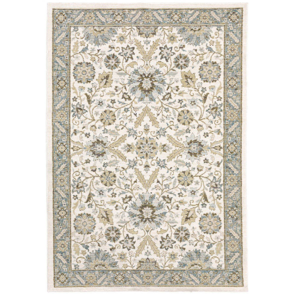 Oriental Weavers Andorra 8918I Traditional/Vintage Oriental Nylon, Polypropylene Indoor Area Rug Stone/ Ivory 10' x 13'2" A8918I305400ST