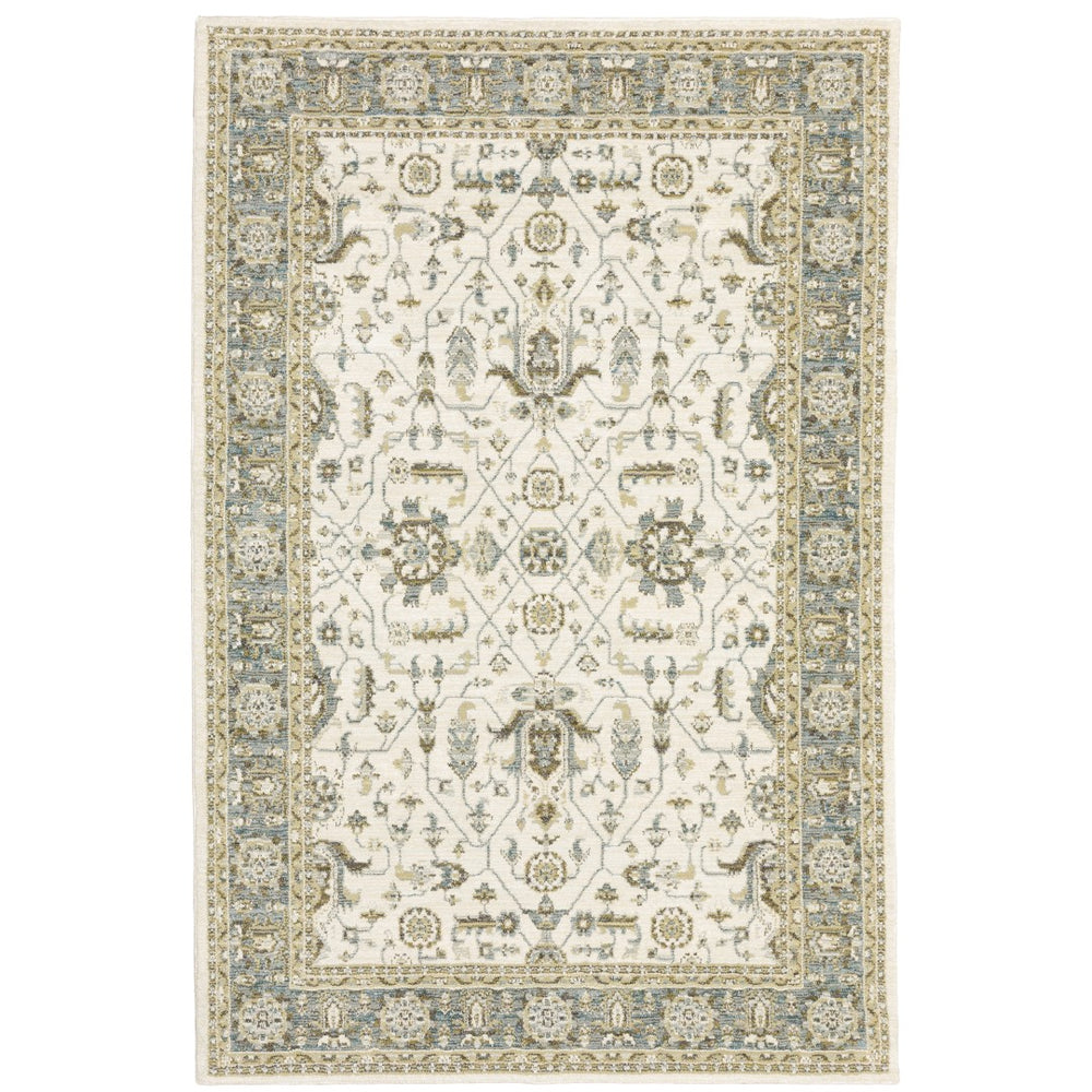 Oriental Weavers Andorra 9537P Traditional/Vintage Oriental Nylon, Polypropylene Indoor Area Rug Ivory/ Grey 10' x 13'2" A9537P305400ST