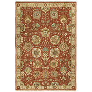Oriental Weavers Angora 12303 Traditional/Persian Oriental Wool Indoor Area Rug Rust/ Ivory 10' x 14' A12303305427ST