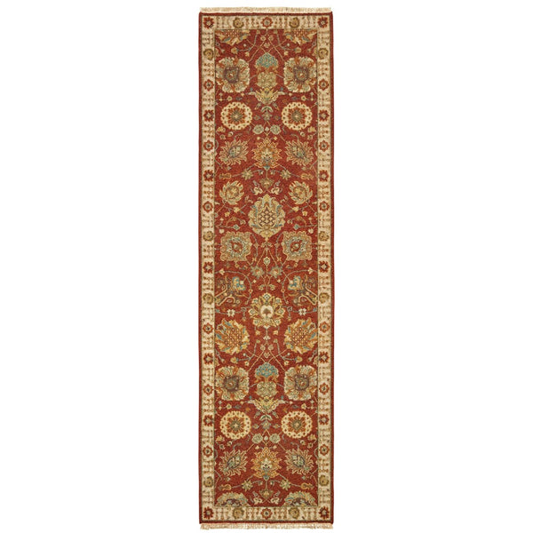 Oriental Weavers Angora 12303 Traditional/Persian Oriental Wool Indoor Area Rug Rust/ Ivory 2'6" x 10' A12303076305ST