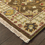 Oriental Weavers Angora 12304 Traditional/Persian Oriental Wool Indoor Area Rug Green/ Ivory 2'6" x 10' A12304076305ST