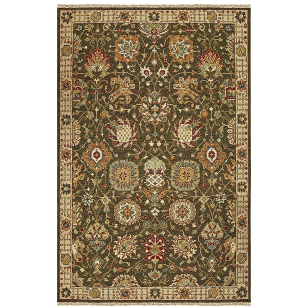 Oriental Weavers Angora 12304 Traditional/Persian Oriental Wool Indoor Area Rug Green/ Ivory 10' x 14' A12304305427ST