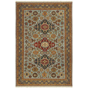 Oriental Weavers Angora 12306 Traditional/Persian Oriental Wool Indoor Area Rug Blue/ Gold 8' x 10' A12306244305ST