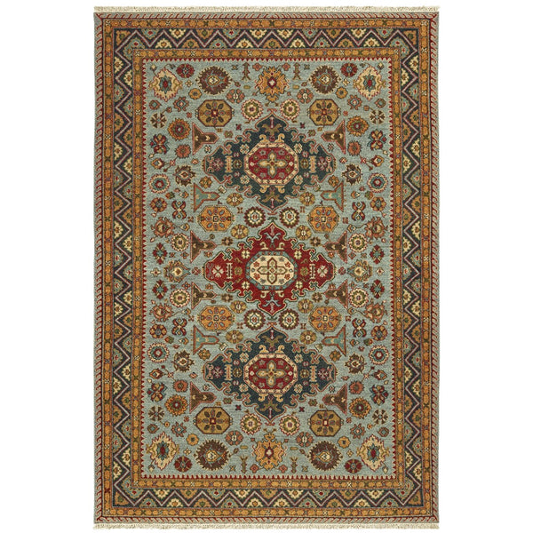 Oriental Weavers Angora 12306 Traditional/Persian Oriental Wool Indoor Area Rug Blue/ Gold 8' x 10' A12306244305ST