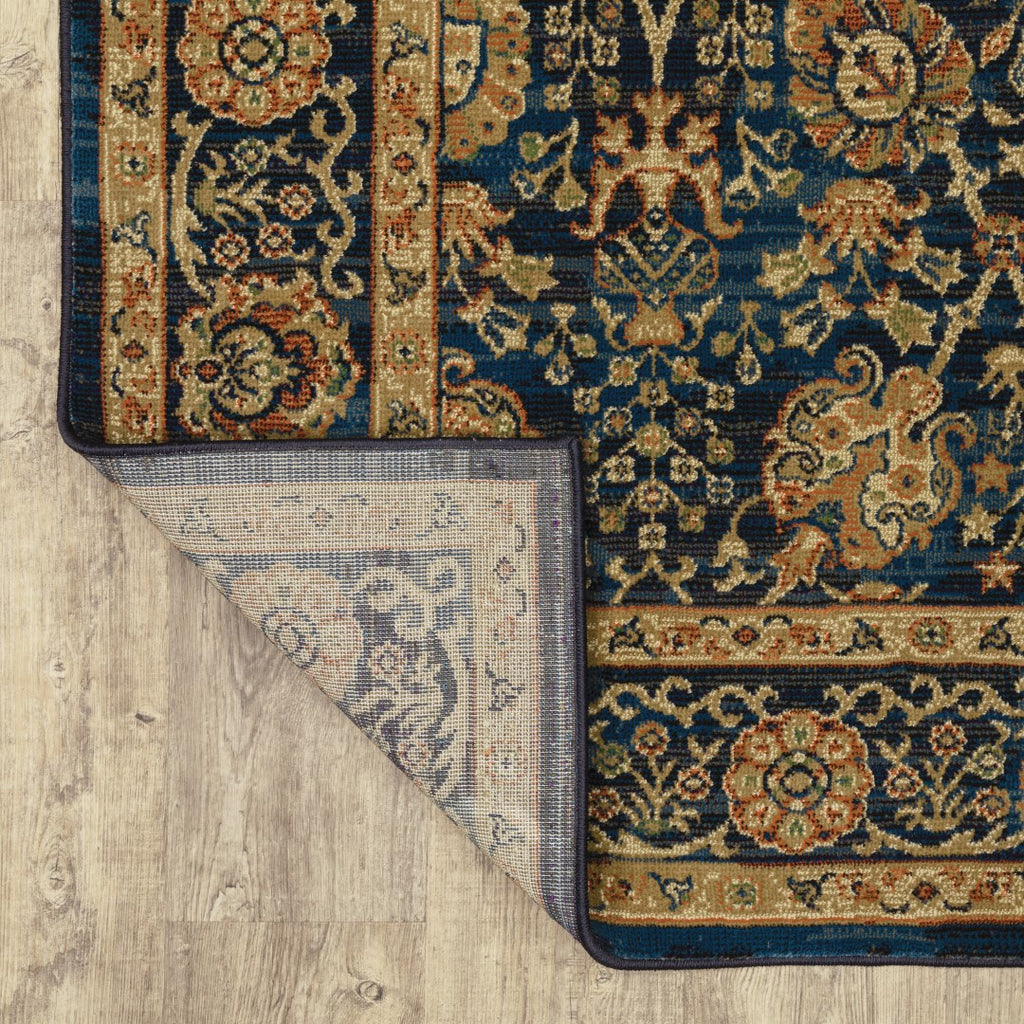 Oriental Weavers Ankara 501K5 Traditional/Vintage Oriental Polypropylene Indoor Area Rug Blue/ Gold 5'3" x 7'6" A501K5160230ST