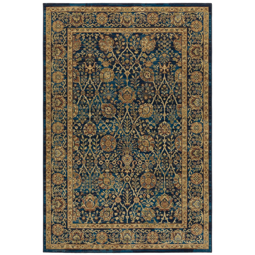 Oriental Weavers Ankara 501K5 Traditional/Vintage Oriental Polypropylene Indoor Area Rug Blue/ Gold 5'3" x 7'6" A501K5160230ST