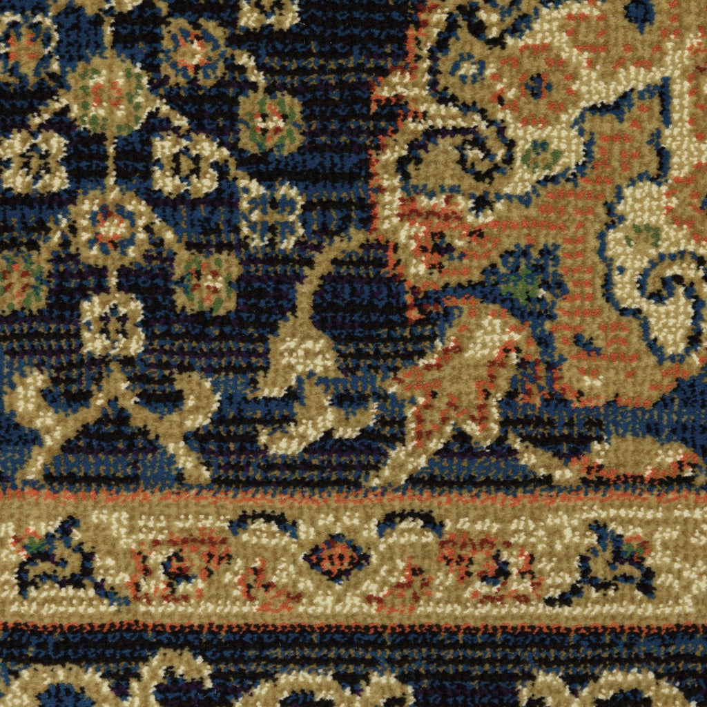 Oriental Weavers Ankara 501K5 Traditional/Vintage Oriental Polypropylene Indoor Area Rug Blue/ Gold 5'3" x 7'6" A501K5160230ST