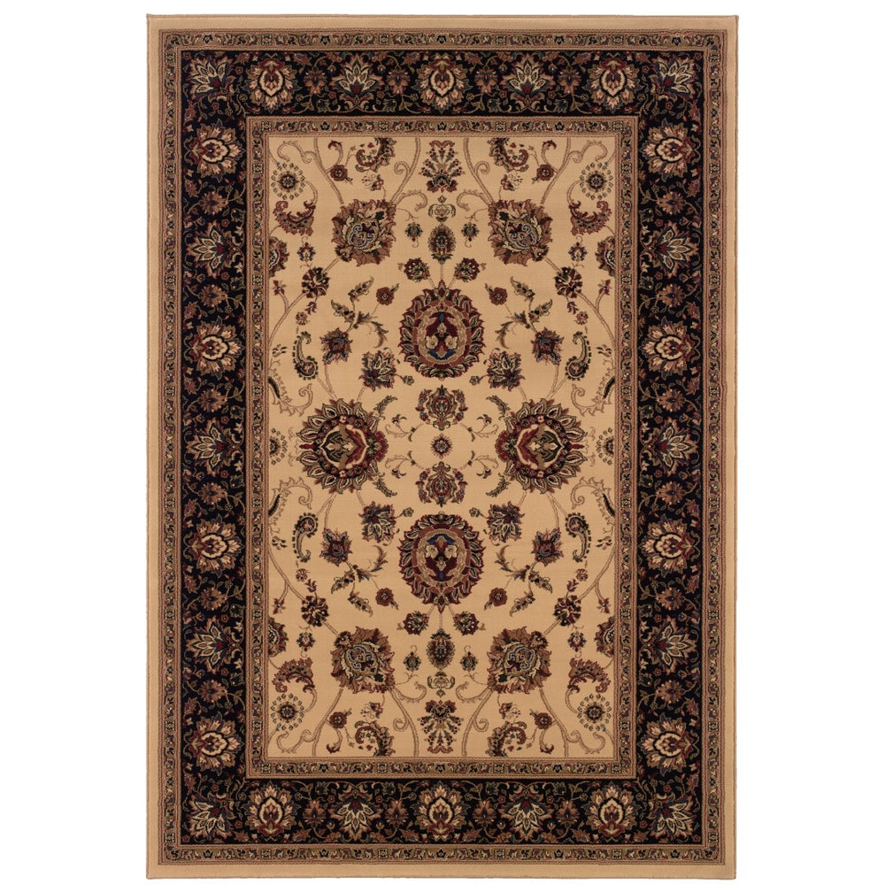 Oriental Weavers Ariana 130/7 Traditional/Persian Oriental Polypropylene Indoor Area Rug Ivory/ Black 12' x 15' A130/7360450ST
