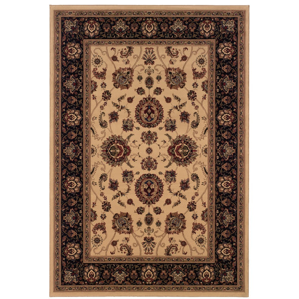 Oriental Weavers Ariana 130/7 Traditional/Persian Oriental Polypropylene Indoor Area Rug Ivory/ Black 12' x 15' A130/7360450ST