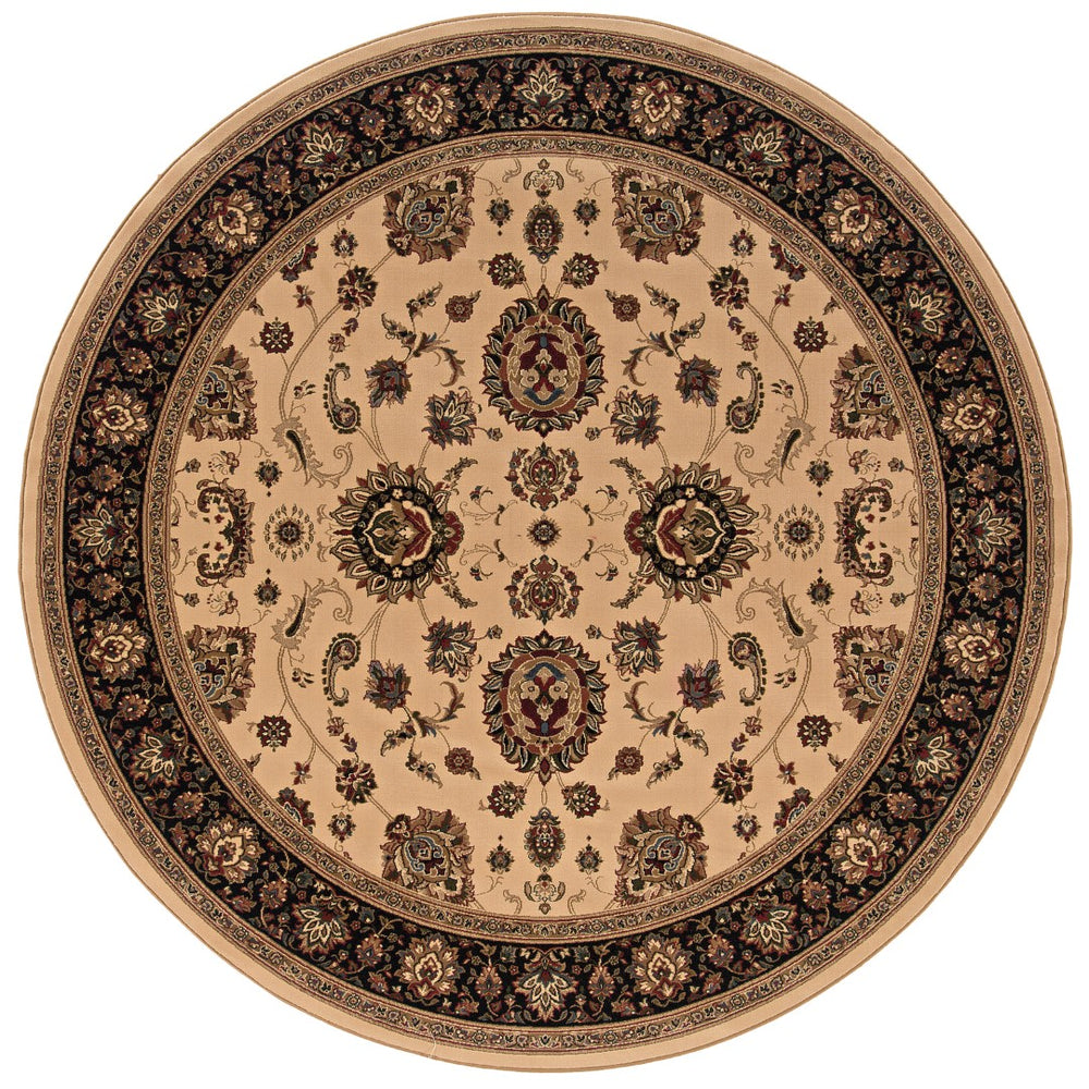 Oriental Weavers Ariana 130/7 Traditional/Persian Oriental Polypropylene Indoor Area Rug Ivory/ Black 12' x 15' A130/7360450ST