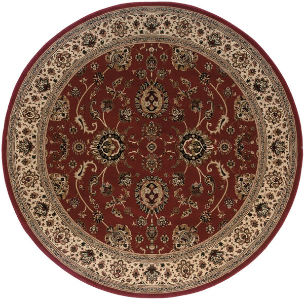 Oriental Weavers Ariana 130/8 Traditional/Persian Oriental Polypropylene Indoor Area Rug Red/ Ivory 8' Round A130/8240240ST
