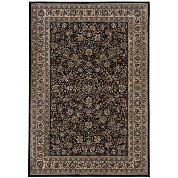 Oriental Weavers Ariana 213K8 Traditional/Persian Oriental Polypropylene Indoor Area Rug Black/ Ivory 12' x 15' A213K8360450ST