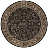 Oriental Weavers Ariana 213K8 Traditional/Persian Oriental Polypropylene Indoor Area Rug Black/ Ivory 8' Round A213K8240240ST