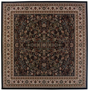 Oriental Weavers Ariana 213K8 Traditional/Persian Oriental Polypropylene Indoor Area Rug Black/ Ivory 8' Square A213K8240240SQ
