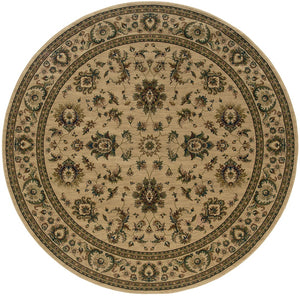 Oriental Weavers Ariana 311I3 Traditional/Persian Oriental Polypropylene Indoor Area Rug Ivory/ Green 8' Round A311I3240240ST