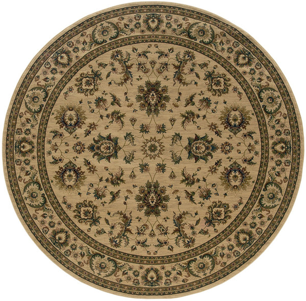 Oriental Weavers Ariana 311I3 Traditional/Persian Oriental Polypropylene Indoor Area Rug Ivory/ Green 8' Round A311I3240240ST