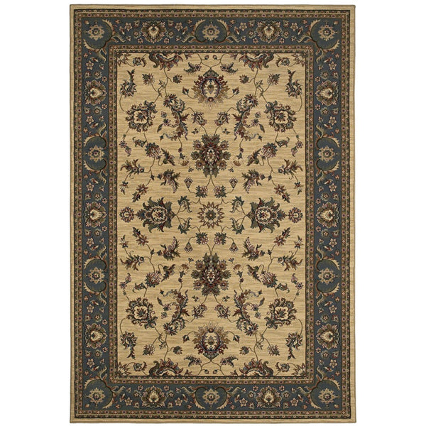 Oriental Weavers Ariana 311Z3 Traditional/Persian Oriental Polypropylene Indoor Area Rug Ivory/ Blue 8' Square A311Z3240240SQ
