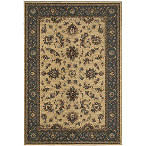 Oriental Weavers Ariana 311Z3 Traditional/Persian Oriental Polypropylene Indoor Area Rug Ivory/ Blue 8' Square A311Z3240240SQ