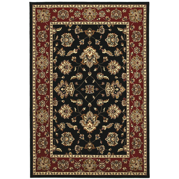 Oriental Weavers Ariana 623M3 Traditional/Persian Floral Polypropylene Indoor Area Rug Black/ Red 12' x 15' A623M3360450ST