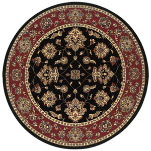 Oriental Weavers Ariana 623M3 Traditional/Persian Floral Polypropylene Indoor Area Rug Black/ Red 8' Round A623M3240240ST