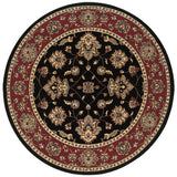 Oriental Weavers Ariana 623M3 Traditional/Persian Floral Polypropylene Indoor Area Rug Black/ Red 8' Round A623M3240240ST