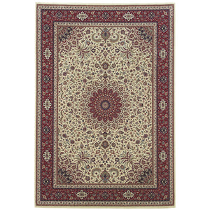 Oriental Weavers Ariana 095J3 Traditional/Persian Oriental Polypropylene Indoor Area Rug Ivory/ Red 8' Square A095J3240240SQ