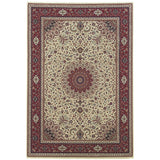 Oriental Weavers Ariana 095J3 Traditional/Persian Oriental Polypropylene Indoor Area Rug Ivory/ Red 8' Square A095J3240240SQ