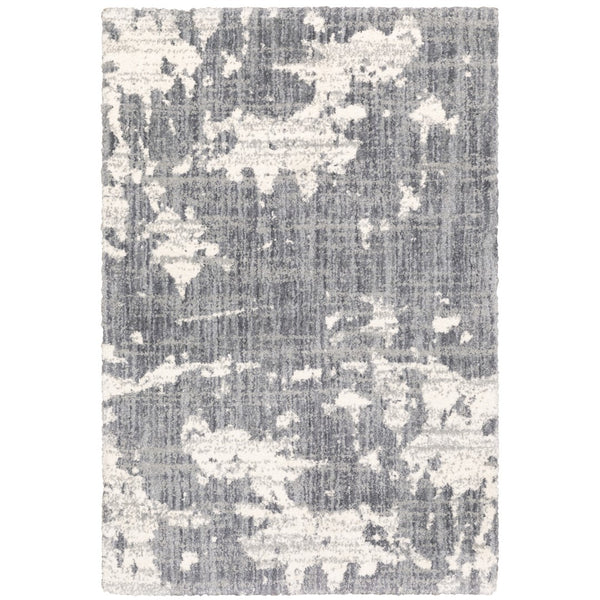 Oriental Weavers Aspen 003H9 Shag/Contemporary Abstract Polyester Indoor Area Rug Grey/ Ivory 7'10" x 10'10" A003H9240330ST