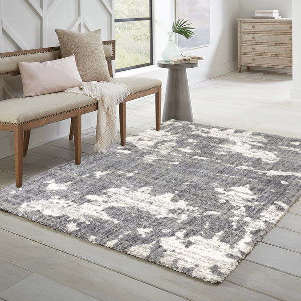 Oriental Weavers Aspen 003H9 Shag/Contemporary Abstract Polyester Indoor Area Rug Grey/ Ivory 7'10" x 10'10" A003H9240330ST